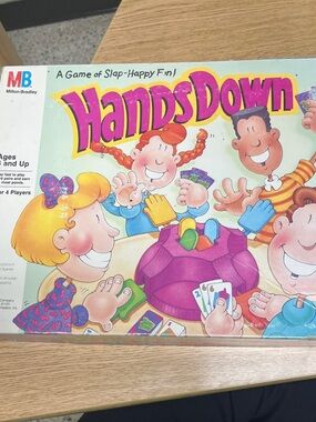 Hands Down Game 1990- Vintage Milton Bradley – Working – Complete Cards